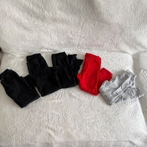 Cat & Jack Kids Leggings Pack in Black, Red, and Gray